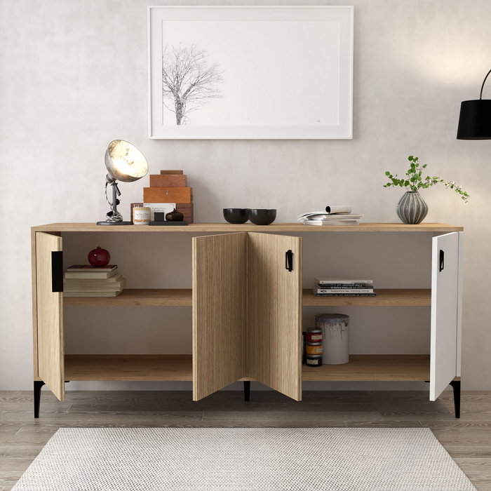 Hanah Home Neva 4005 Consola Roble y Blanco Hanah Home Neva 4005 Consola Roble y Blanco